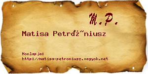 Matisa Petróniusz névjegykártya