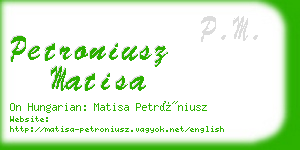 petroniusz matisa business card
